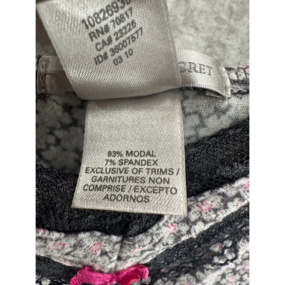 Victoria's Secret Floral Lace Trim Camisole Tank Top M/M Pink Black White - Picture 7 of 10